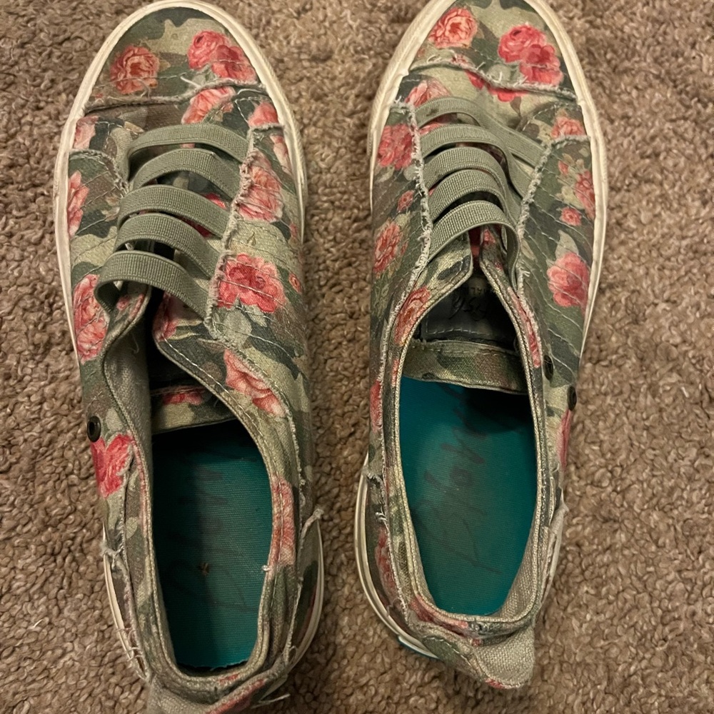 Blowfish Green and Pink Floral Sneakers